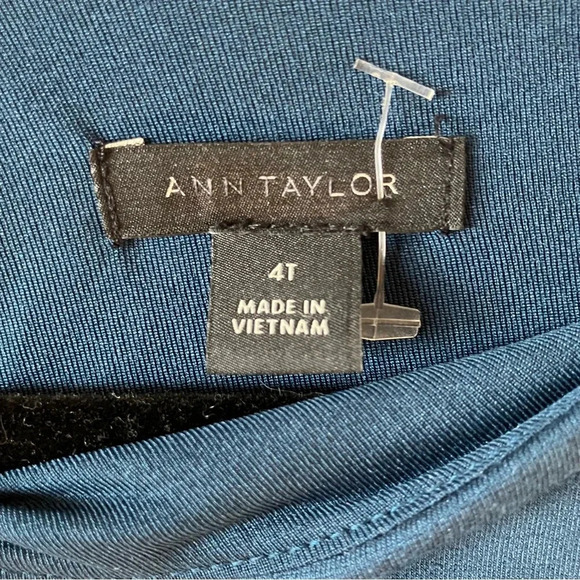 NWOT Ann Taylor Blue 3/4 Sleeve Fitted Sheath Dress (4 TALL) - Picture 5 of 6